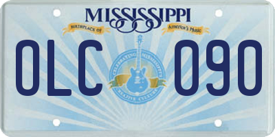 MS license plate OLC090