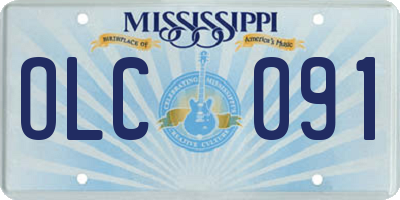 MS license plate OLC091