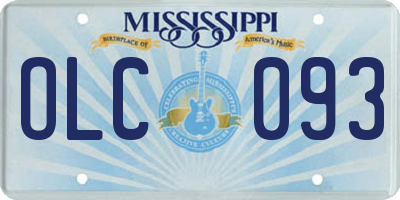 MS license plate OLC093