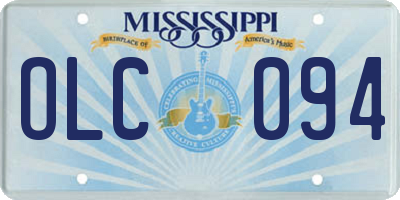 MS license plate OLC094