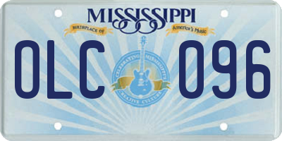 MS license plate OLC096