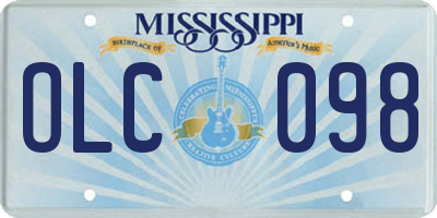 MS license plate OLC098