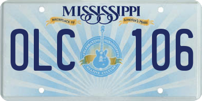 MS license plate OLC106
