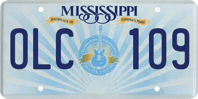 MS license plate OLC109