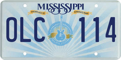 MS license plate OLC114