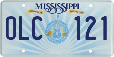 MS license plate OLC121