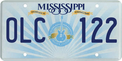 MS license plate OLC122