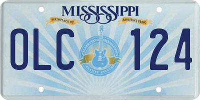 MS license plate OLC124