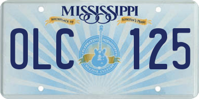 MS license plate OLC125