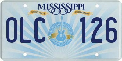 MS license plate OLC126