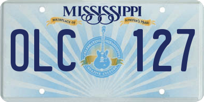 MS license plate OLC127