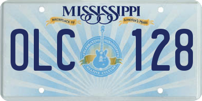 MS license plate OLC128