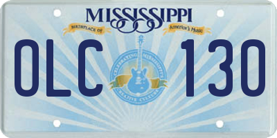 MS license plate OLC130