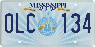 MS license plate OLC134