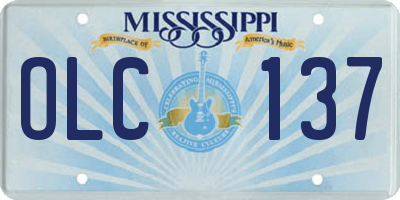 MS license plate OLC137