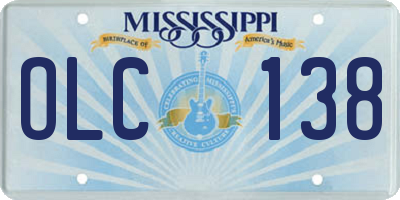MS license plate OLC138