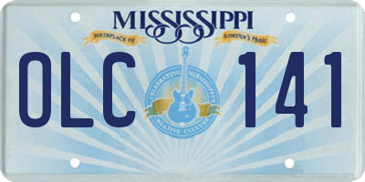 MS license plate OLC141
