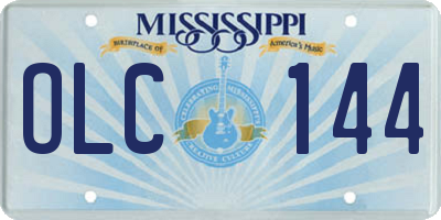 MS license plate OLC144