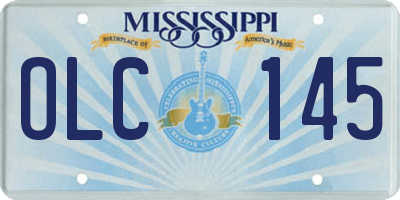 MS license plate OLC145