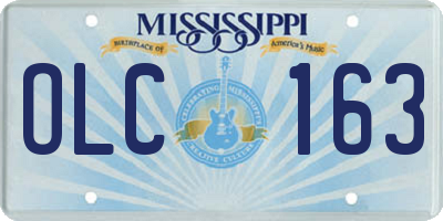 MS license plate OLC163