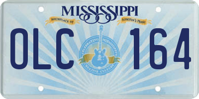 MS license plate OLC164