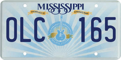 MS license plate OLC165