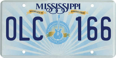 MS license plate OLC166