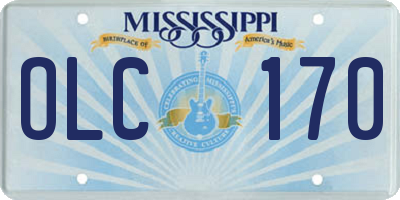 MS license plate OLC170