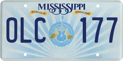 MS license plate OLC177