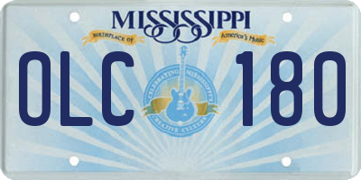MS license plate OLC180