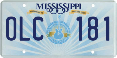 MS license plate OLC181