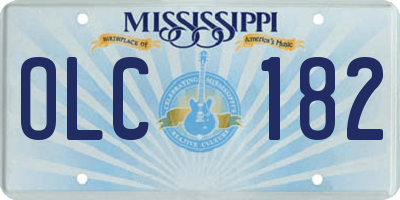 MS license plate OLC182