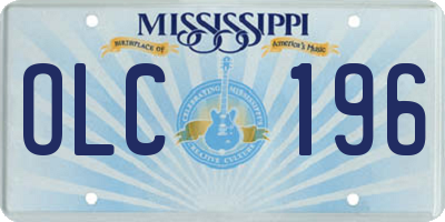 MS license plate OLC196
