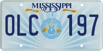 MS license plate OLC197