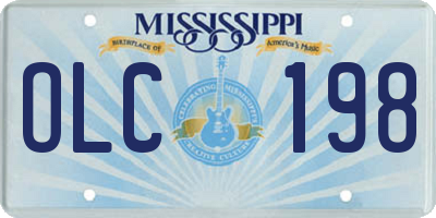 MS license plate OLC198