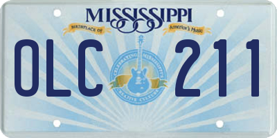 MS license plate OLC211