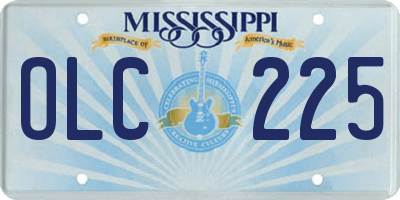 MS license plate OLC225
