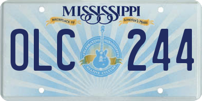 MS license plate OLC244