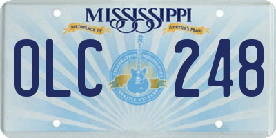 MS license plate OLC248