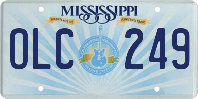 MS license plate OLC249