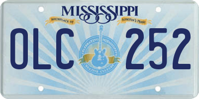 MS license plate OLC252