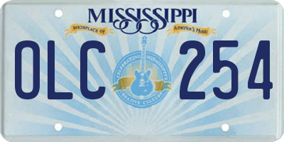 MS license plate OLC254