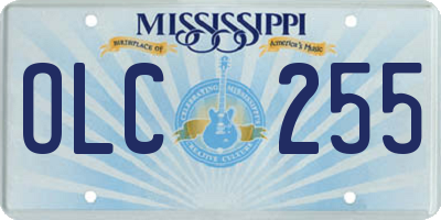 MS license plate OLC255