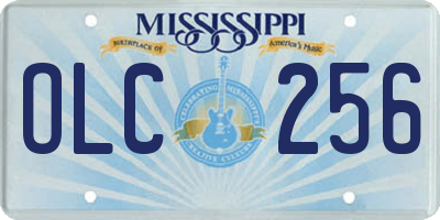 MS license plate OLC256