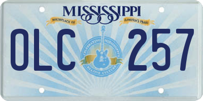 MS license plate OLC257