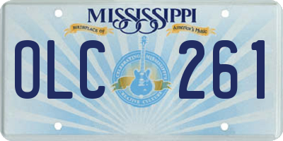 MS license plate OLC261