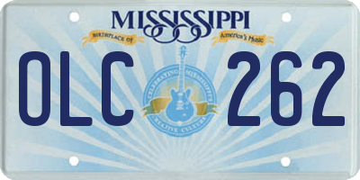 MS license plate OLC262