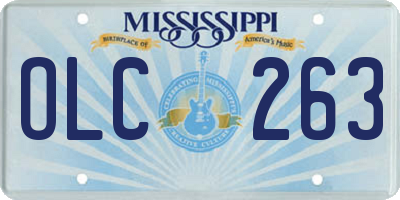 MS license plate OLC263
