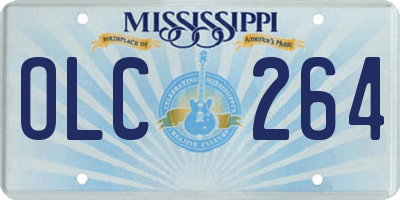 MS license plate OLC264