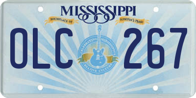 MS license plate OLC267